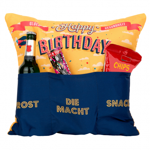 Geschenkekissen -  Happy Birthday Retro
